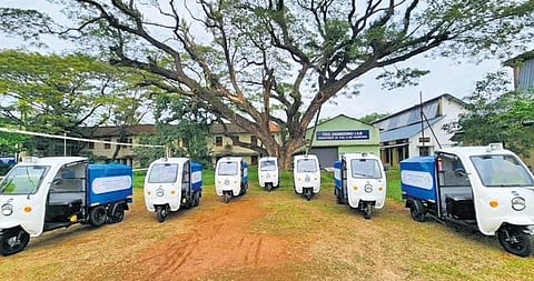 The e-autorickshaws assembled by the students of Government Polytechnic College in Kozhikode