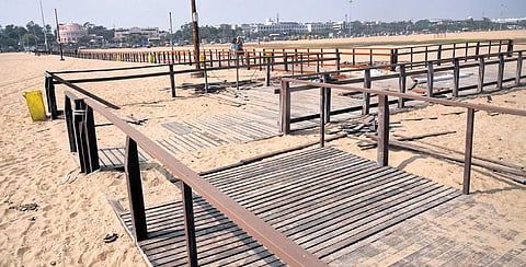 The ramp in Marina, partly removed before cyclone, is yet to be restored | Martin Louis