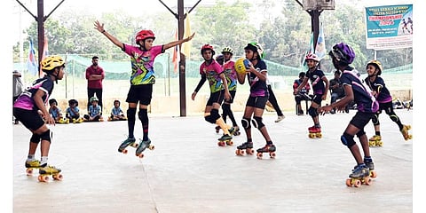The roller part of it is because the players are on roller skates. (Photo | Vincent Pulickal )
