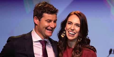 FILE - New Zealand PM Jacinda Ardern with her longtime partner Clarke Gayford. (Photo | AP)
