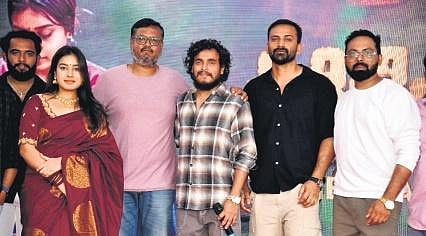 Dinakar Thoogudeepa and Dhananjay at the teaser launch of Kerebete