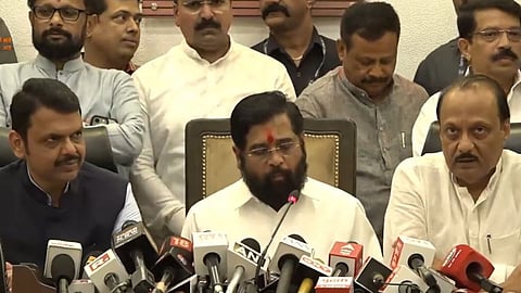 Chief Minister Eknath Shinde, Deputy Chief Minister Devendra Fadnavis and Ajit Pawar Press Conference