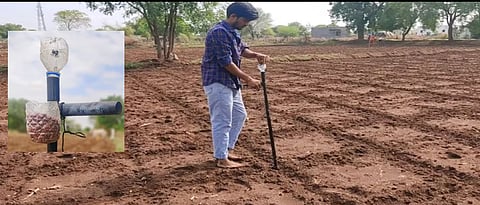 कष्ट कमी करणाऱ्या बियाणे टोकण यंत्राची निर्मिती