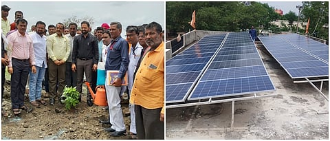 गावात झालेले वृक्षारोपण तसेच विजेसाठी सौर पॅनेलची सुविधा