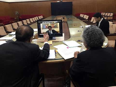 Karnataka High Court Bench headed by CJ Oka video conferencing