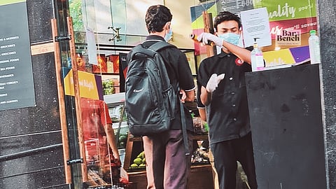 Security checks using Thermal Scanner outside a Retail Store