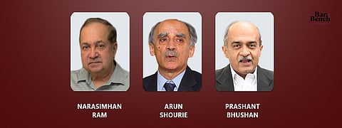 N Ram, Arun Shourie, and Prashant Bhushan, Contempt of Court