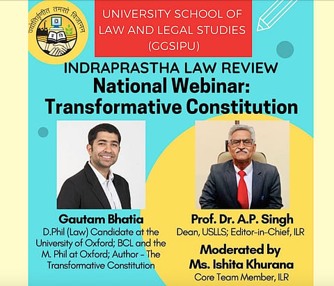 Webinar Alert: USLLS's webinar on "Transformative Constitution" (Sept 26)