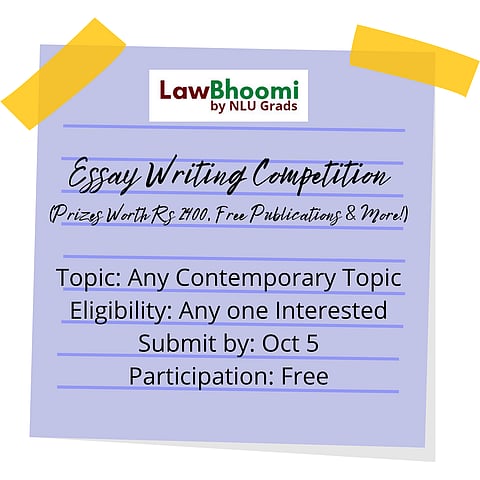 LawBhoomi to hold Essay Writing Competition (Submit by 5 Oct)