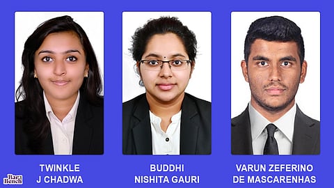 The winning team from School of Law, Christ University