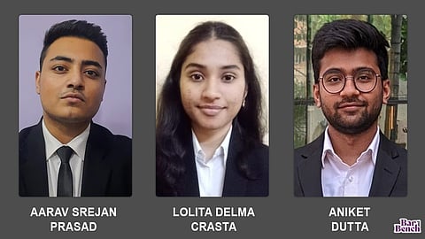 The winning team from the School of Law, Christ University Bangalore