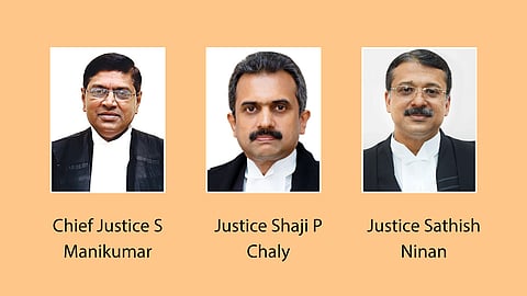 Chief Justice S Manikumar, Justice Shaji P Chaly and Justice Sathish Ninan