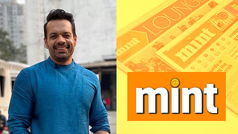 youtuber Gaurav Taneja with Mint newspaper