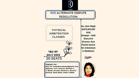 Physical Arbitration Classes by IADR-Irid Alternate Dispute Resolution (Register by 15 Jun)