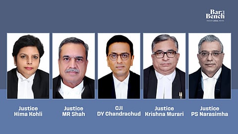 Justice Hima Kohli, Justice MR Shah, CJI DY Chandrachud, Justice Krishna Murari and Justice PS Narasimha