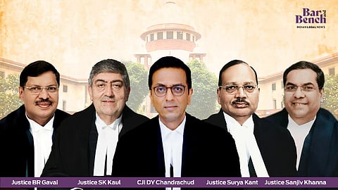 CJI DY Chandrachud, Justice SK Kaul, Justice BR Gavai, Justice Surya Kant, Justice Sanjiv Khanna