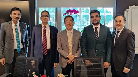 From left to right: Justice L Nageswar Rao, Justice N V Ramana, George Lim, Tariq Khan, Wee Meng Chuan