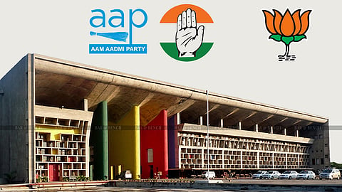 ಎಎಪಿ, ಕಾಂಗ್ರೆಸ್ ಮತ್ತು ಬಿಜೆಪಿ ಚಿಹ್ನೆಯೊಂದಿಗೆ ಪಂಜಾಬ್ ಮತ್ತು ಹರಿಯಾಣ ಹೈಕೋರ್ಟ್