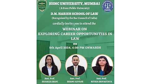 DM Harish School of Law to host a free Webinar on ‘Exploring Career Opportunities in Law’
