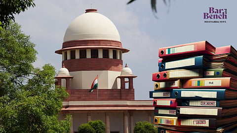 Supreme Court with Bundle of Case Files