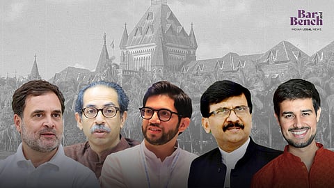 Rahul Gandhi, Uddhav Thackeray, Aaditya Thackeray, Sanjay Raut and Dhruv Rathee with Bombay High Court