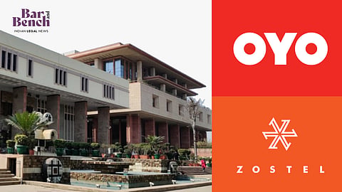 Delhi High Court, OYO and Zostel logos
