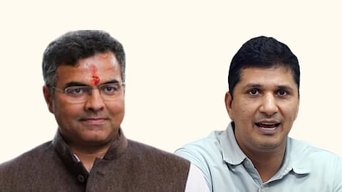 Delhi Deputy Chief Minister Parvesh Verma and AAP leader Saurabh Bharadwaj