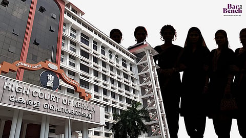 Kerala High Court with silhouette of women