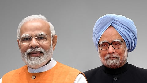 Narendra Modi and Manmohan Singh