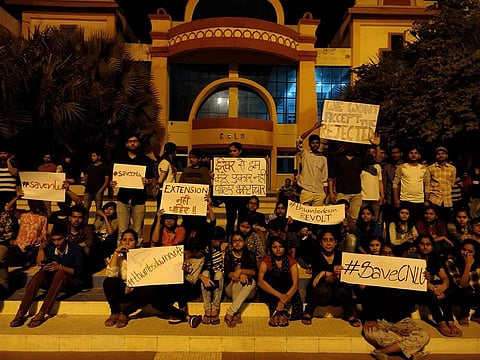 CNLU students protest imminent appointment of Prof Ishwara Bhat as VC