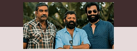 K.R.Sachidanandan (Centre) with Biju Menon and Prithviraj.