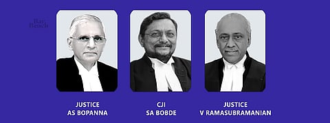 ನ್ಯಾ, ಎ ಎಸ್ ಬೋಪಣ್ಣ, ಸುಪ್ರೀಂಕೋರ್ಟ್ ಮುಖ್ಯ ನ್ಯಾಯಮೂರ್ತಿ ಎಸ್ ಎ ಬೋಬ್ಡೆ, ನ್ಯಾ, ವಿ ರಾಮಸುಬ್ರಮಣಿಯನ್