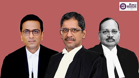CJI NV Ramana, Justices DY Chandrachud and Surya Kant