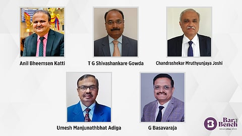 ಕರ್ನಾಟಕ ಹೈಕೋರ್ಟ್ಗೆ ಐವರು ಹೆಚ್ಚುವರಿ ನ್ಯಾಯಮೂರ್ತಿಗಳನ್ನು ನೇಮಿಸಿ ಅಧಿಸೂಚನೆ ಪ್ರಕಟಿಸಿದ ಕೇಂದ್ರ ಸರ್ಕಾರ