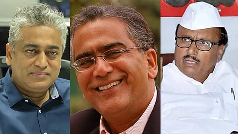 RajdeepSardesai, AroonPurie and B R Patil, MLA of Aland