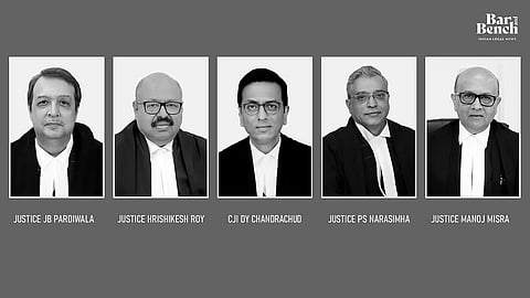 CJI DY Chandrachud, Justices Hrishikesh Roy, P S Narasimha, J B Pardiwala, Manoj Misra