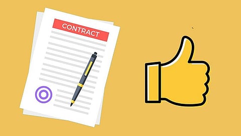 Thumbs up emoji, contract