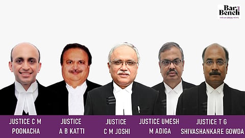 ಕರ್ನಾಟಕ ಹೈಕೋರ್ಟ್ನ ಐವರು ನ್ಯಾಯಮೂರ್ತಿಗಳನ್ನು ಕಾಯಂಗೊಳಿಸಿದ ಕೇಂದ್ರ ಸರ್ಕಾರ