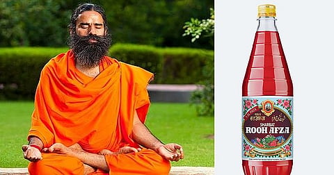 Swami Ramdev and a roohafza