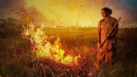 Here's a new poster of Parvathy Thiruvothu from Thangalaan
