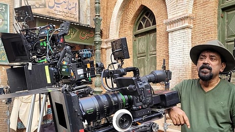 Santosh Sivan on the set of Lahore 1947