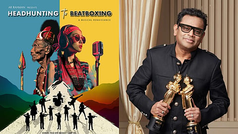A poster of Headhunting to Beatboxing (left) and A.R. Rahman