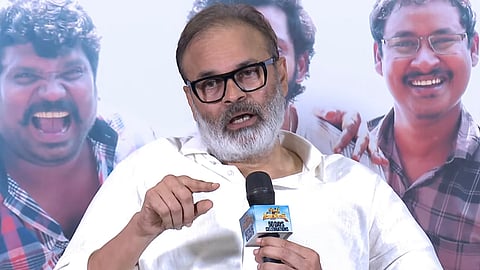 A still of Naga Babu at the press meet