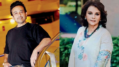 Adnan Sami (L) and his mother Begam Naureen Sami Khan (R)