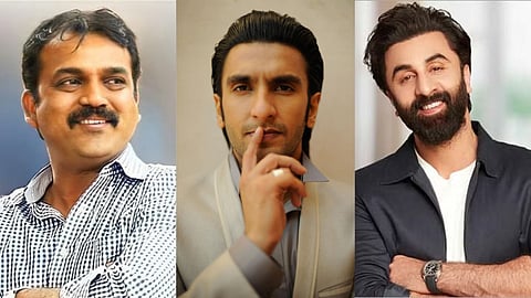 Koratala Siva (L), Ranveer Singh (M) and Ranbir Kapoor (R)