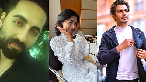 (from left) Ayushmann Khurrana, Rashmika Mandanna and Nawazuddin Siddiqui
