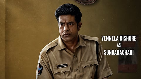 The first look poster of Vennela Kishore from Bhairavam