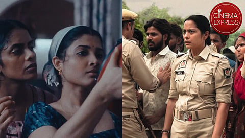 Stills from All We Imagine As Light (left) and Santosh