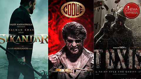 Sikandar poster (L), Coolie poster (M) and Toxic poster (R)