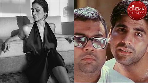 Tabu (left) and Paresh Rawal and Akshay Kumar in Hera Pheri
